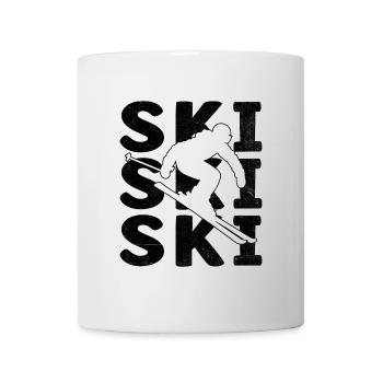 Retro Ski Skifahren Skifahrer Wintersport Ski - Tasse - Weiß - Vorne