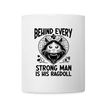 Derrière chaque homme fort se trouve son chat Ragdoll Lover R - Mug blanc - blanc - Devant