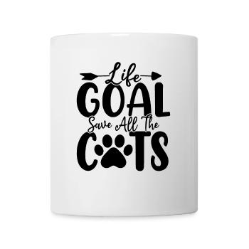 Objectif de vie Sauver tous les chats Animal Activist Meow - Mug blanc - blanc - Devant