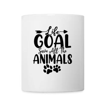 Objectif de vie Sauver tous les animaux Drôle Refuge pour animaux de compagnie - Mug blanc - blanc - Devant