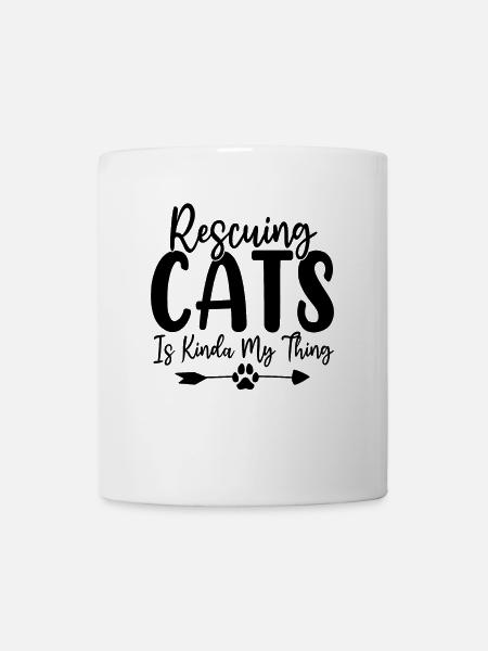 Katzen zu retten ist irgendwie mein Ding lustiges Tierheim - Tasse - Weiß