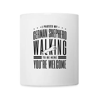 J’ai arrêté mon berger allemand qui marchait pour être ici Chien - Mug blanc - blanc - Devant