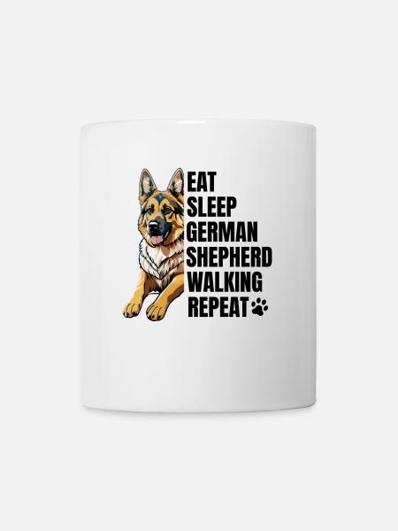 Manger dormir Berger allemand Marche Répété Amoureux des chiens - Mug blanc - blanc