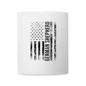 Amerikanische Flagge Deutscher Schäferhund Liebhaber Hundebesitzer GSD - Tasse - Weiß - Vorne