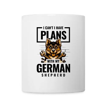 Je ne peux pas avoir de projets avec mon berger allemand L - Mug blanc - blanc - Devant