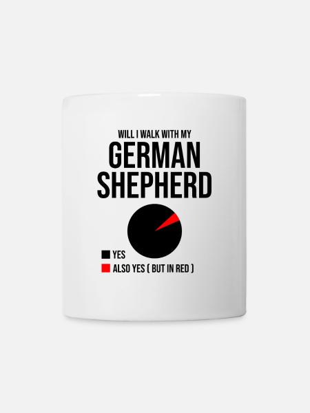 Vais-je me promener avec mon berger allemand amoureux des chiens GSD - Mug blanc - blanc