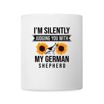 I'm Silently Judging You With My German Shepherd G - Mug - white - Front