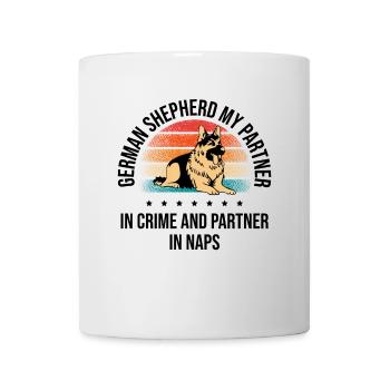 Deutscher Schäferhund Mein Partner In Crime Und Partner In Meinem Partner - Tasse - Weiß - Vorne