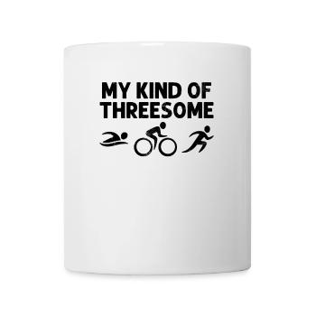 My Kind Of Threesome Swim Bike Run Marathon Funny - Mug - white - Front