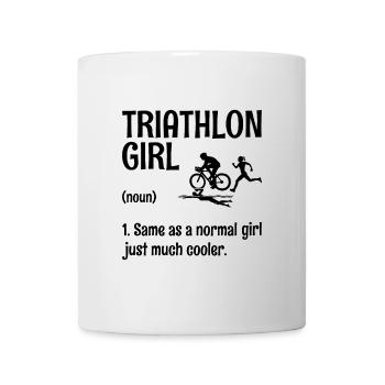 Triathlon Fille Définition Nager Vélo Courir Triathlète - Mug blanc - blanc - Devant