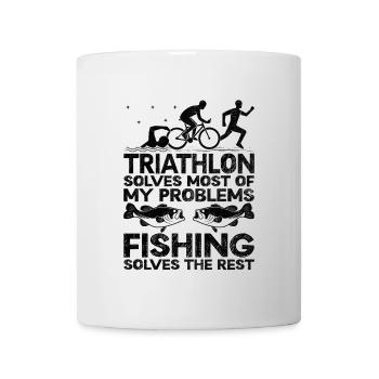 Triathlon Solves Most Of My Problems Fishing Solve - Mug - white - Front