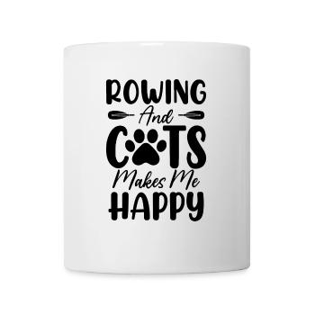 Rowing And Cats Makes Me Happy Rowing Coxswain - Mug - white - Front