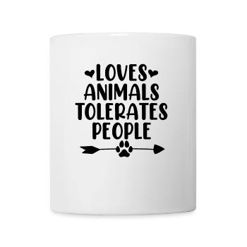 Loves Animals Tolerates People Paw Adopt Canine - Mug - white - Front