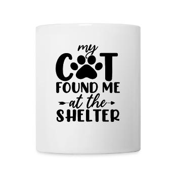 Meine Katze hat mich im Tierheim gefunden Miow Kitty Animal - Tasse - Weiß - Vorne