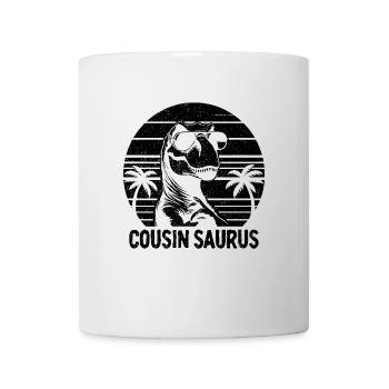 Retro Cousin Saurus Dinosaur Family Reunion - Mug - white - Front