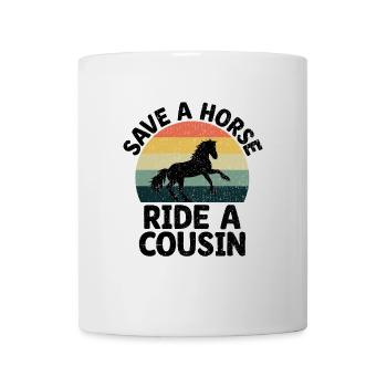 Sauver une balade à cheval Une réunion de famille de cousins - Mug blanc - blanc - Devant