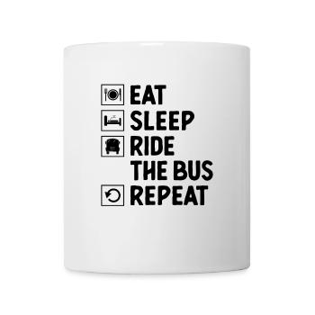 Manger Dormir Monter L’autobus Répétitif Chauffeur de bus scolaire - Mug blanc - blanc - Devant