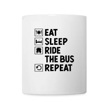 Manger Dormir Monter L’autobus Répétitif Chauffeur de bus scolaire - Mug blanc - blanc - Devant