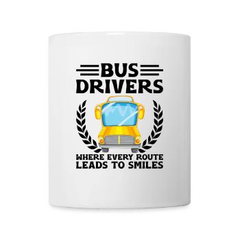 Busfahrer, bei denen jeder Weg zu einem Lächeln führt - Tasse - Weiß - Vorne