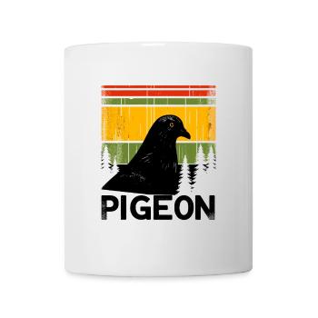 Taube Retro Wald Vogelbeobachtung Vogelbeobachter - Tasse - Weiß - Vorne