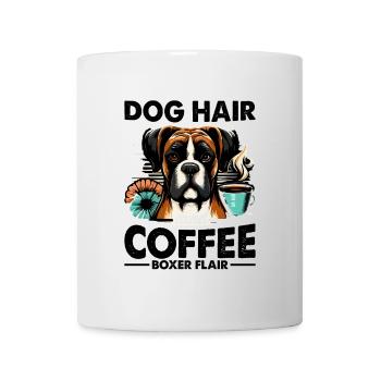 Dog Hair And Coffee Boxer Flair Caffeine Lover - Mug - white - Front