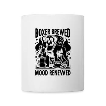 Boxer Brewed Mood Renewed Caffeine Lover Dog - Mug - white - Front