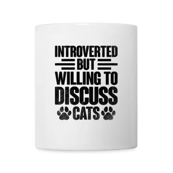 Introverti mais prêt à discuter des dictons des chats - Mug blanc - blanc - Devant