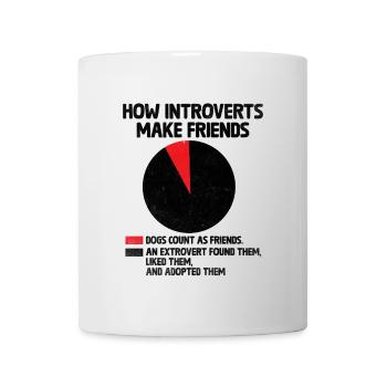 Comment les introvertis se font des amis Dictons pour les introvertis - Mug blanc - blanc - Devant