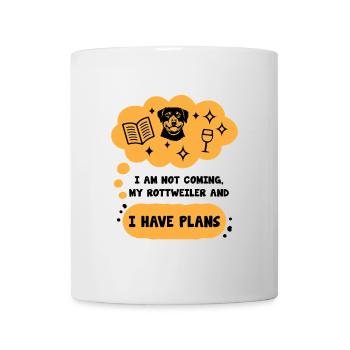 Je ne viens pas mon rottweiler et j’ai des projets - Mug blanc - blanc - Devant