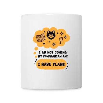 Je ne viens pas mon Loulou de Poméranie et j’ai des projets - Mug blanc - blanc - Devant