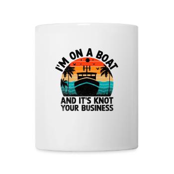 Ich bin auf einem Boot und es ist Knoten Ihr Geschäftspaddel - Tasse - Weiß - Vorne