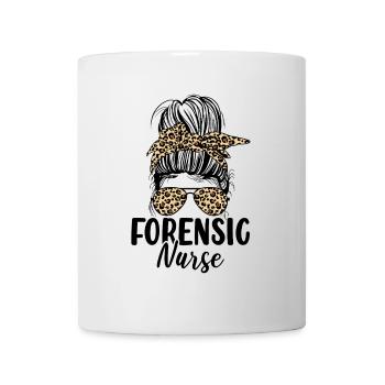 Forensische Krankenschwester Messy Bun Leopard Sane Krankenschwester - Tasse - Weiß - Vorne