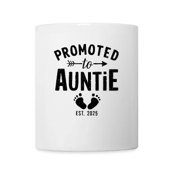 Promoted to Auntie 2025 Gender Reveal Funny - Mug - white - Front