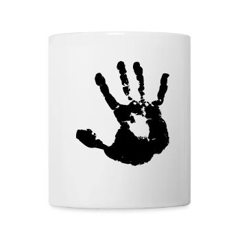 Encre d’impression à la main empreinte de main non interdite ne pas - Mug blanc - blanc - Devant
