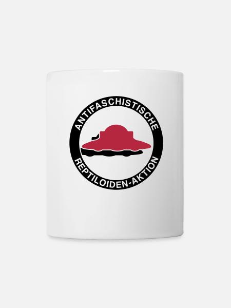 Antifaschistische Reptiloiden-Aktion - Tasse - Weiß