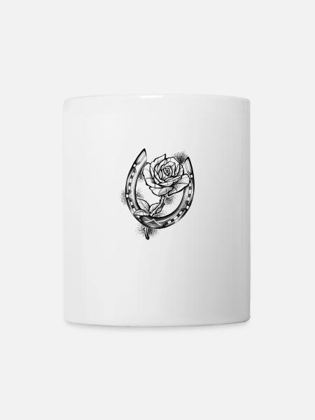 le fer à cheval apporte de la chance - Mug blanc - blanc