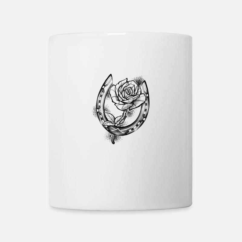 horseshoe brings good luck - Mug - white