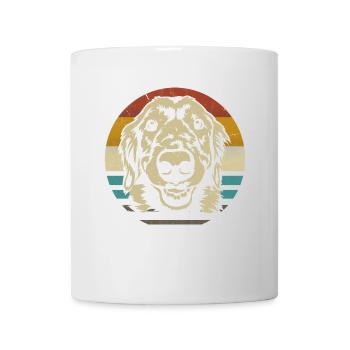 Golden Retriever Hund retro vintage Silhouette - Tasse - Weiß - Vorne