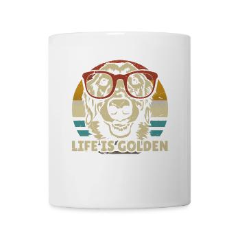 Golden Retriever Labrador Dog retro vintage - Mug - white - Front