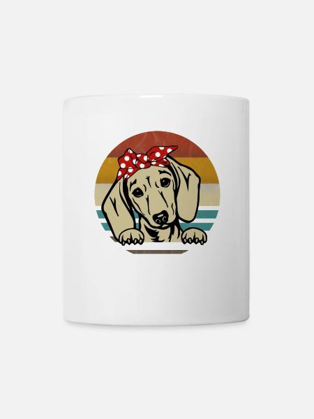 Teckel Race Teckel Teckel 70s 80s rétro - Mug blanc - blanc