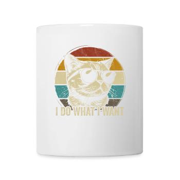 chat drôle je fais ce que je veux dire chat chat chat - Mug blanc - blanc - Devant