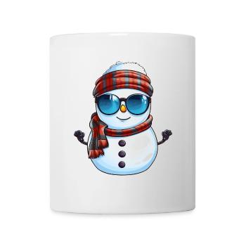Cooler Schneemann mit Sonnenbrille Winter Design - Tasse - Weiß - Vorne