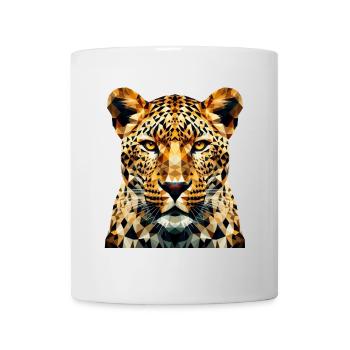 Ein Leopard im Polygon-Stil - Tasse - Weiß - Vorne