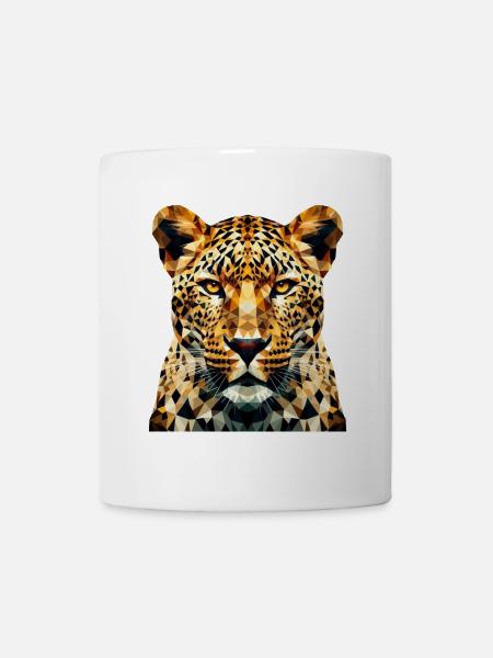 A leopard in polygon style - Mug - white
