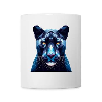Une panthère bleue dans le style polygonal - Mug blanc - blanc - Devant