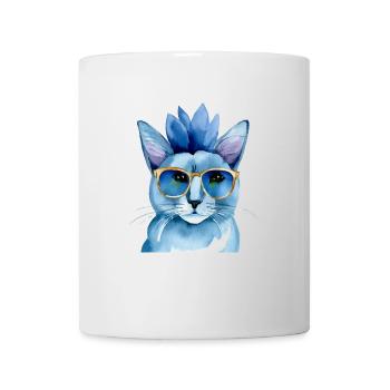 Punkrock Katze Sonnenbrille Katzenshirt Geschenk - Tasse - Weiß - Vorne