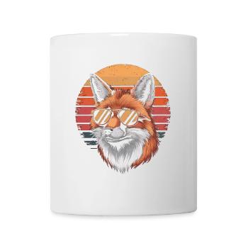 Fuchs mit Sonnenbrille vintage - Tasse - Weiß - Vorne