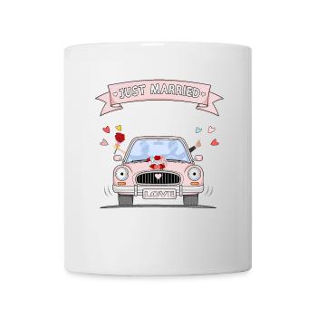 Just married Wedding Car Pink - Mug - white - Front