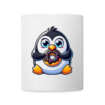 Pingouin Dessin animé Dick Candy Cute Donut - Mug blanc - blanc - Devant