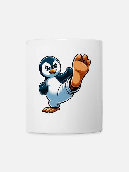 Penguin Karaté Arts Martiaux Athlétique - Mug blanc - blanc